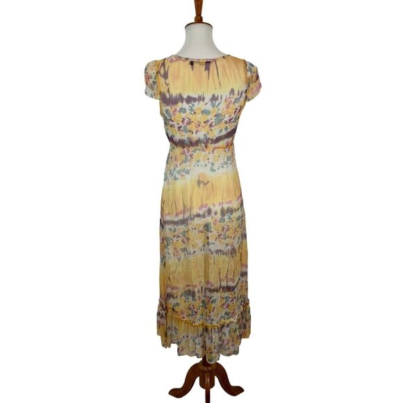 Louise Orop Sheer Cover Up Dress Small Short Sleeve Boho Resort - Picture 5 of 6